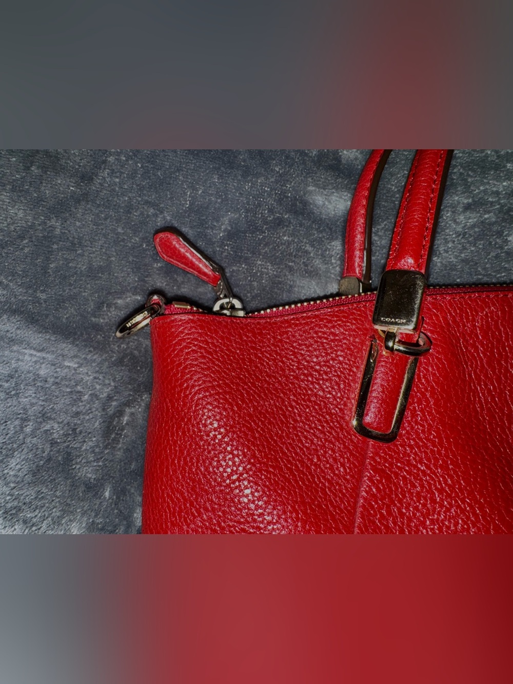 Coach Small Kelsey Satchel Red Pebble Leather Crossbody Bag - Picture 8 of 10